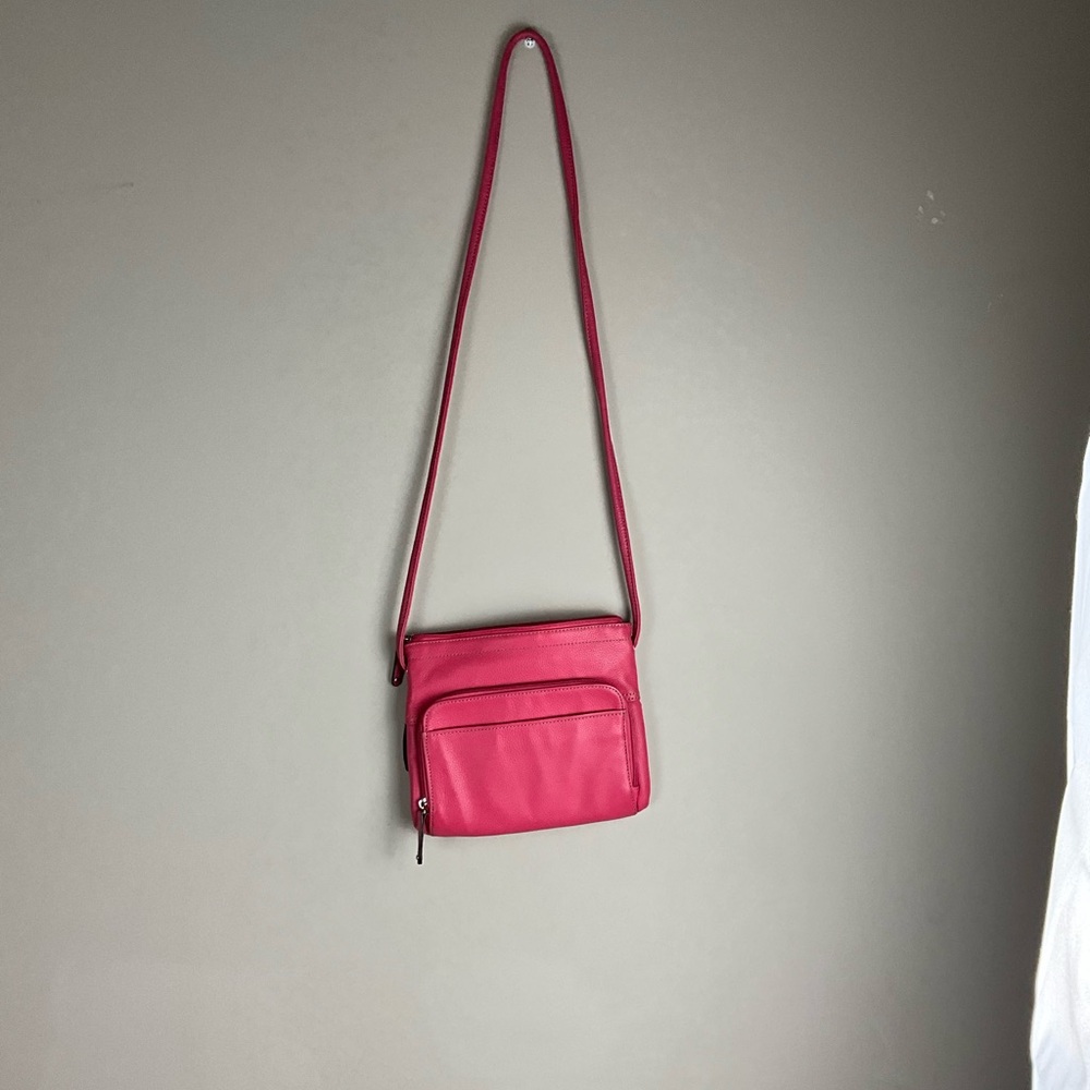 Tignanello Hot Pink Crossover Purse Shoulder Bag